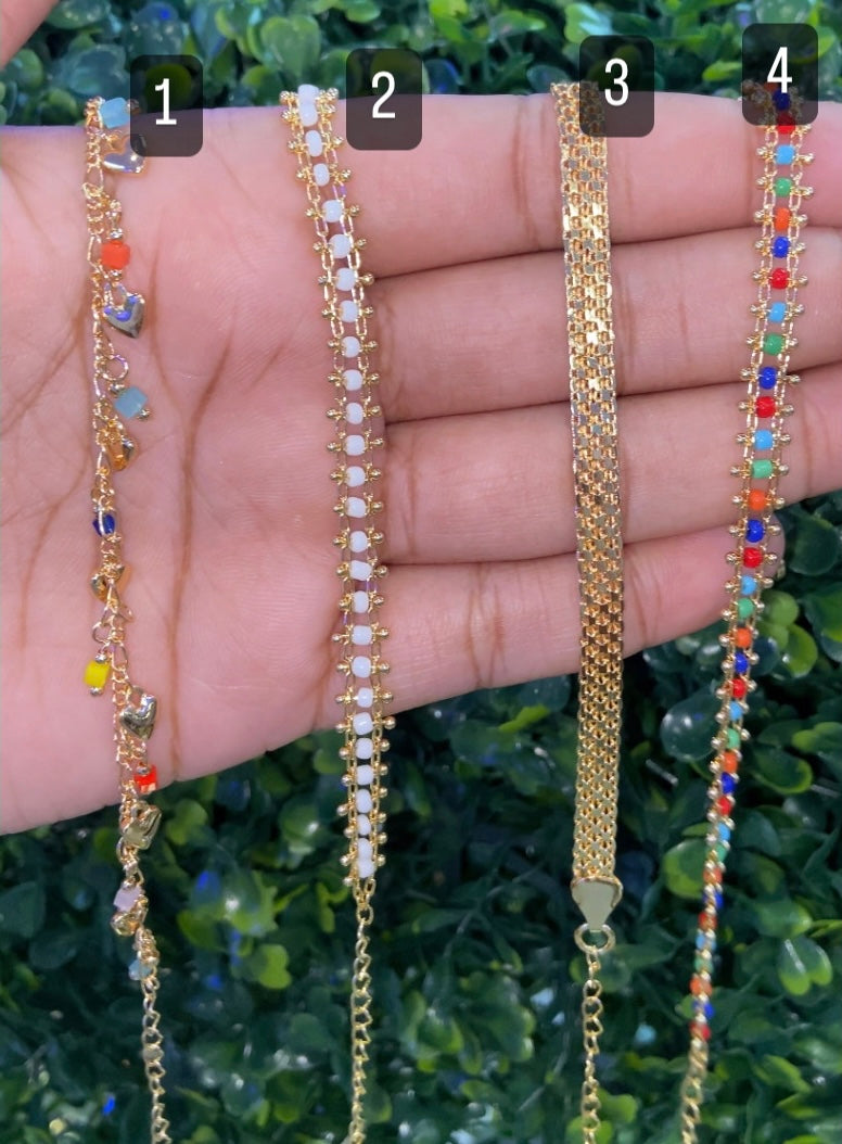 Gold plated anklets