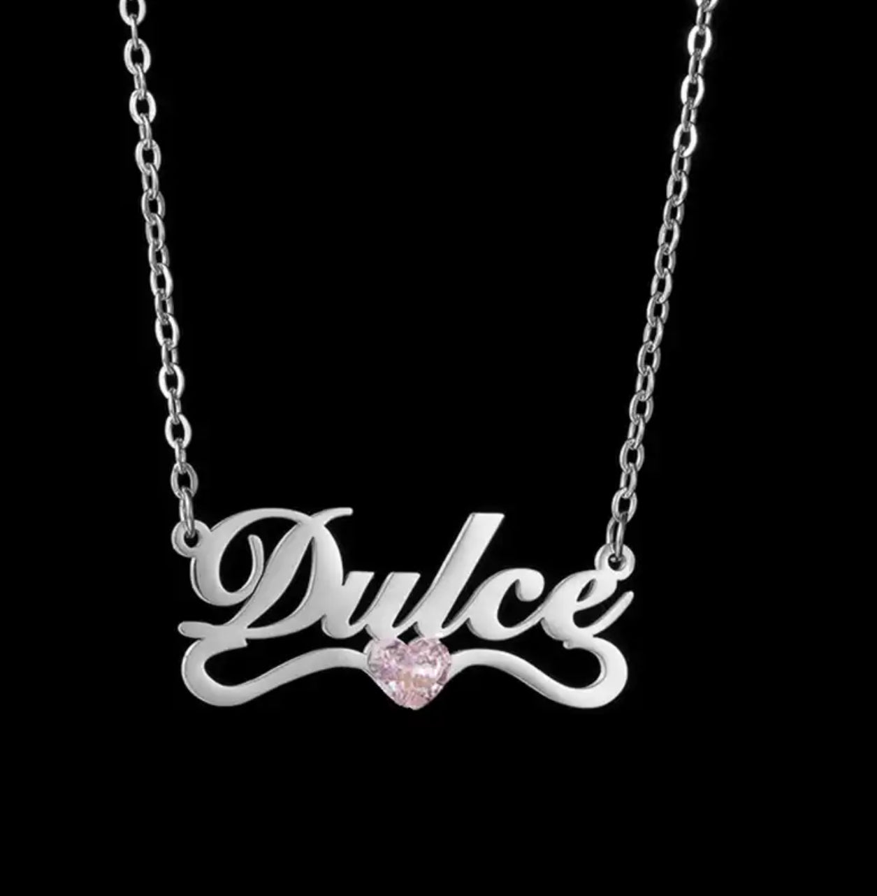 Custom stainless steel birth stone necklace