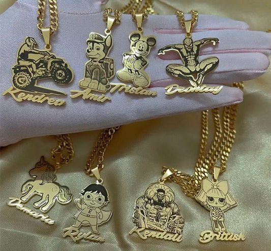 kids cartoon custom necklace