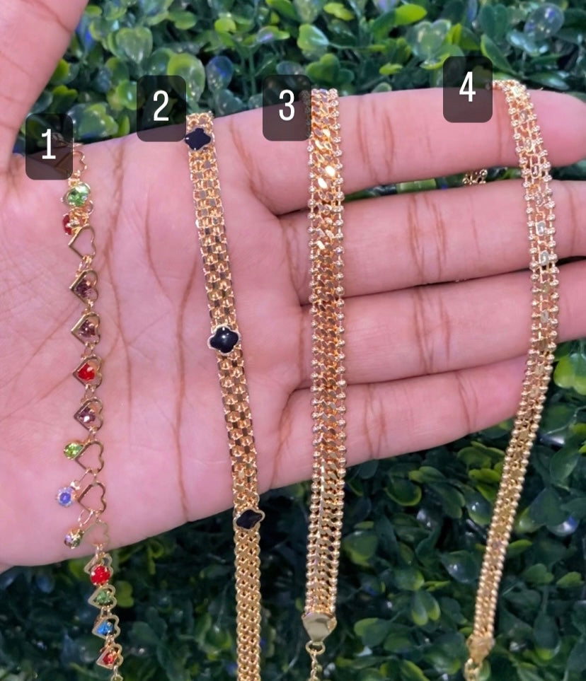 Gold plated anklets