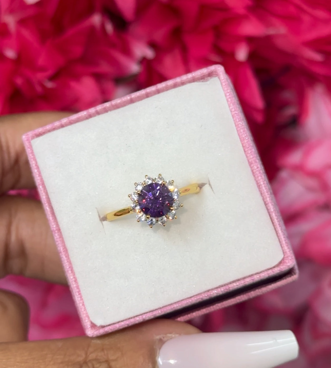 Gold plated birthstone ring