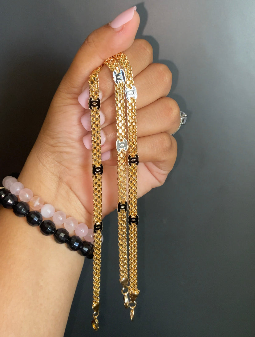 Gold plated cc anklet
