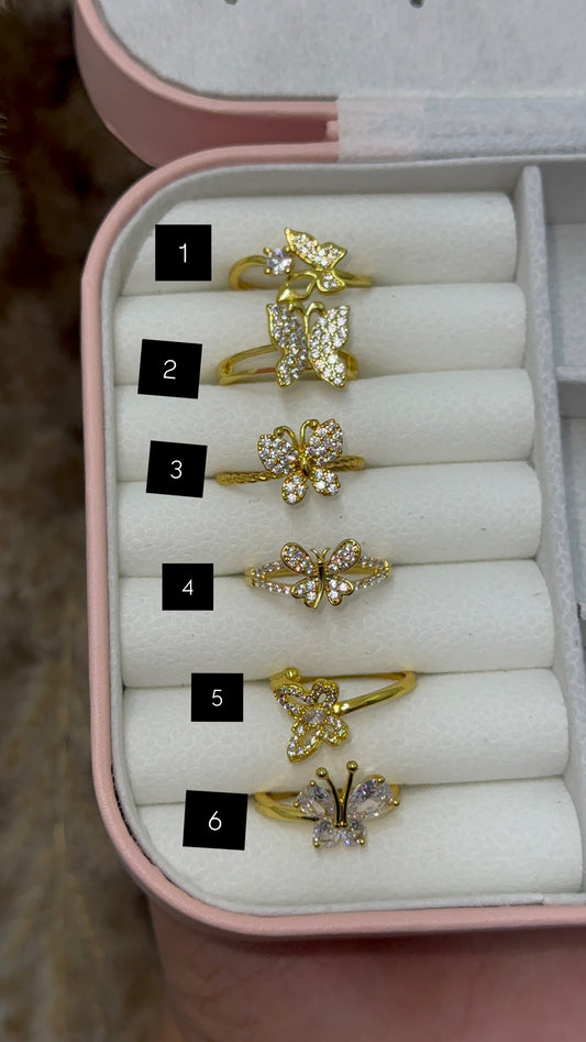 Gold plated butterfly ring