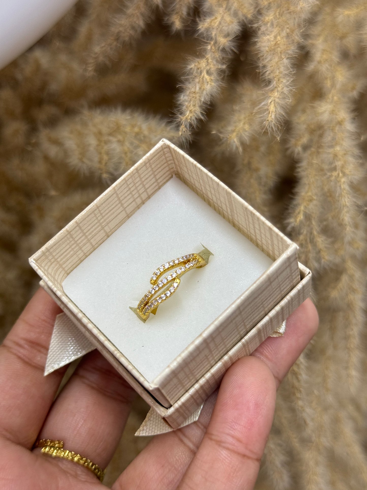 Gold plated Cz band ring