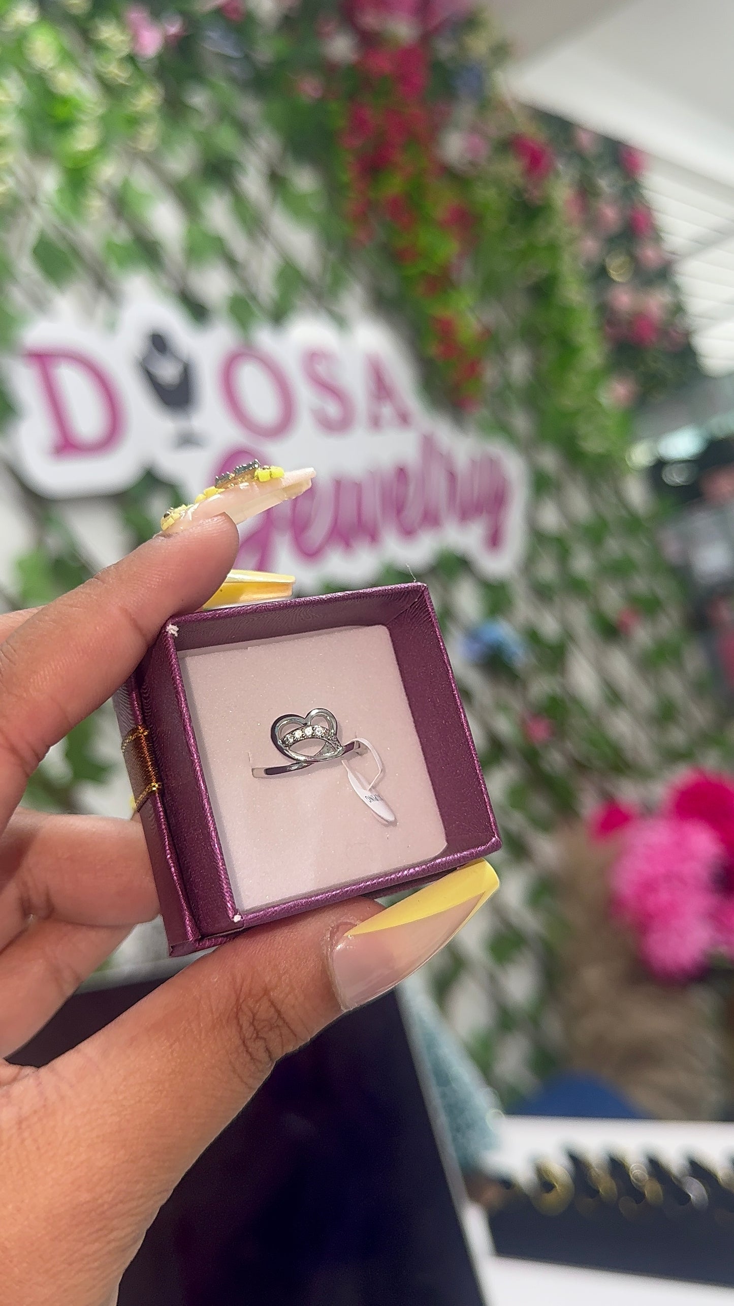 Silver plated heart ring
