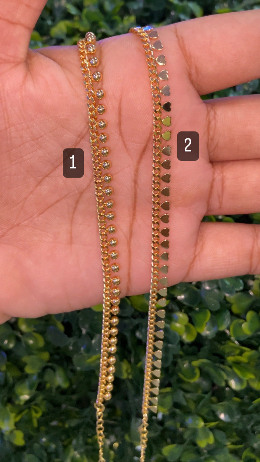 Gold plated anklets