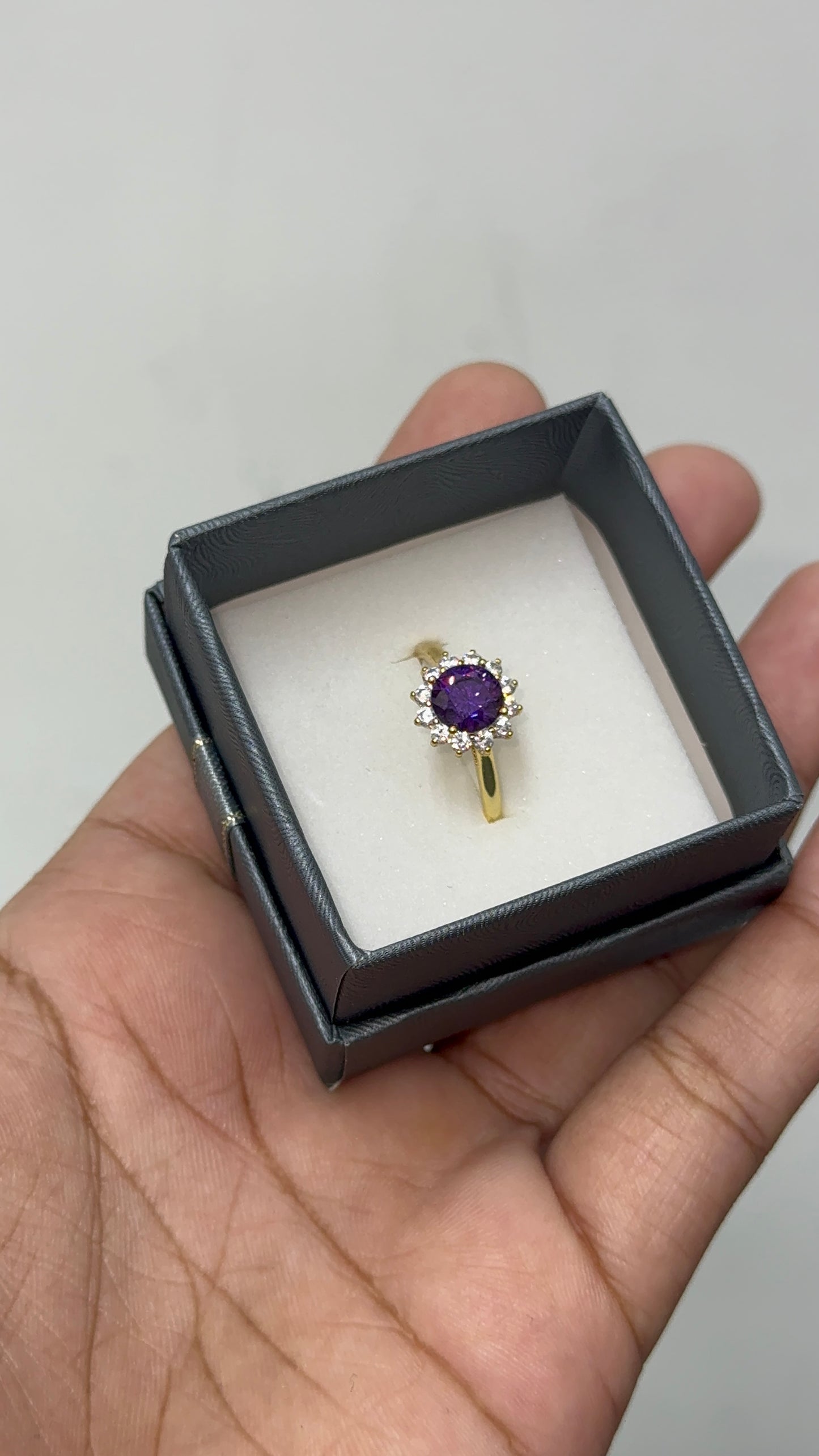 Gold plated emerald adjustable ring