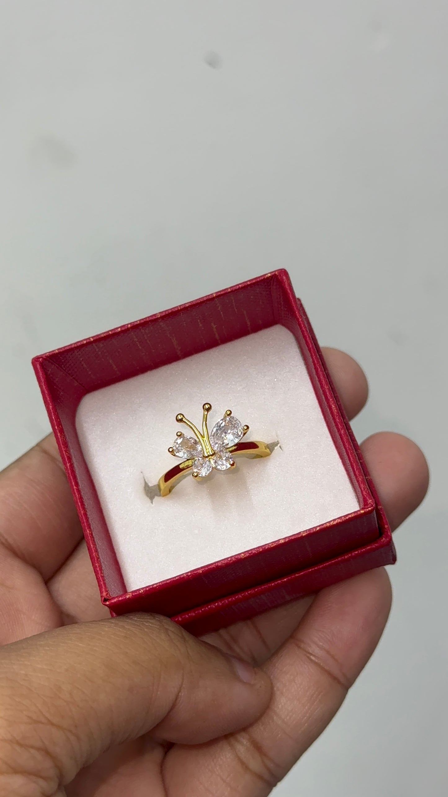 Gold plated butterfly ring