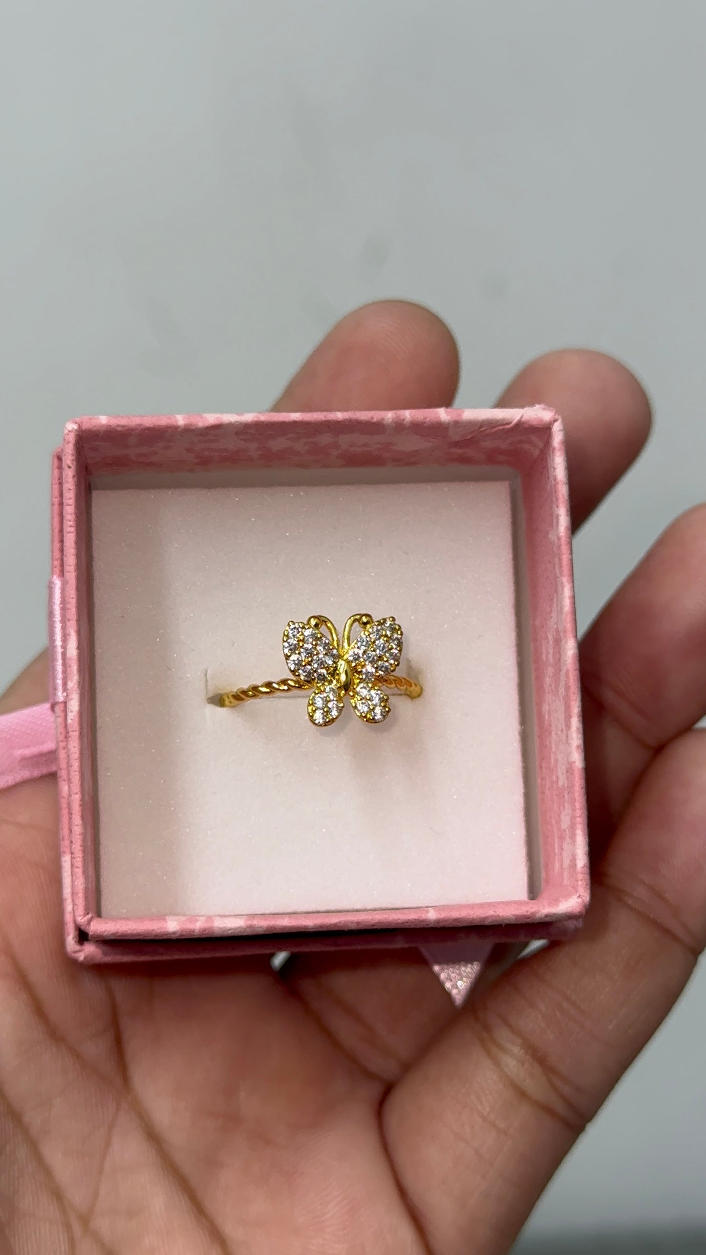 Gold plated butterfly ring