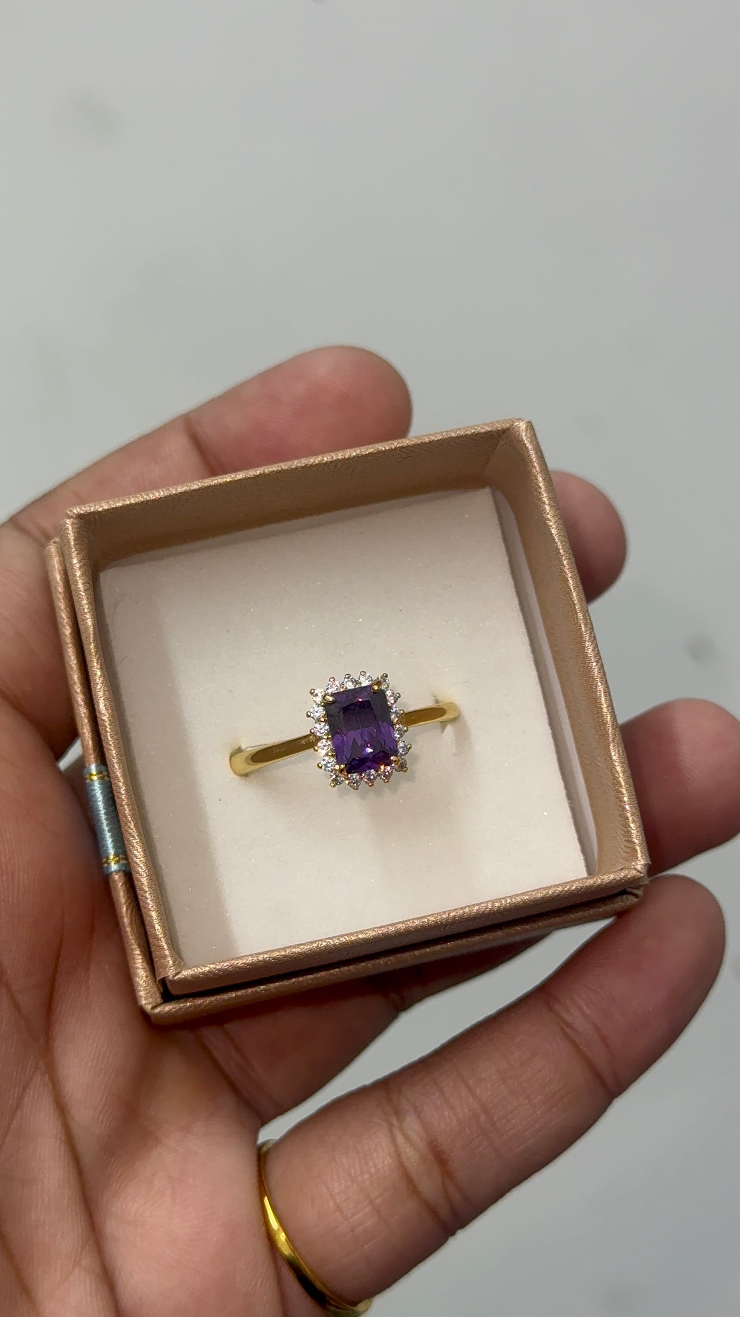 gold plated emerald ring