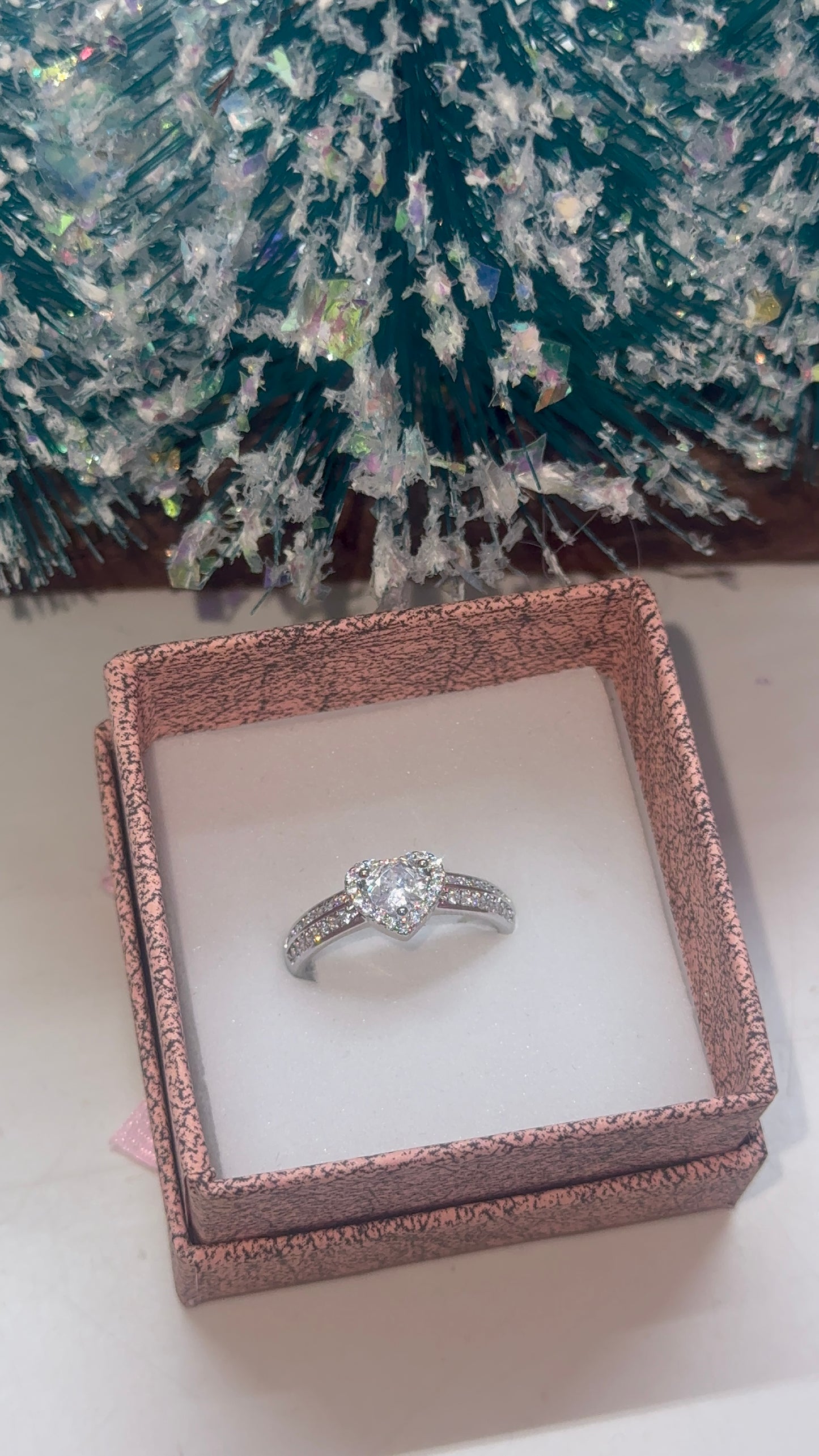 Silver plated Cz amor ring