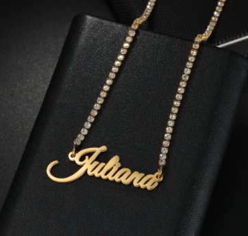tennis custom name necklace stainless steel
