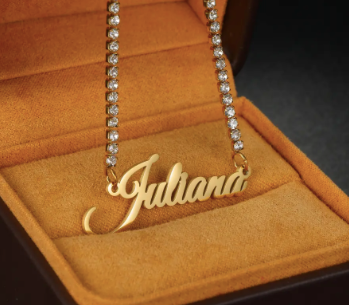 tennis custom name necklace stainless steel