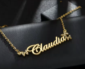 personalized cz butterfly name chain