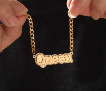 CZ Custom stainless steel name chain