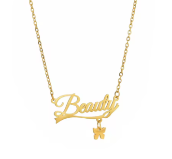 custom name butterfly charm necklace