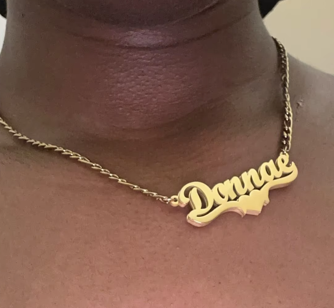 Personalized stainless heart name necklace