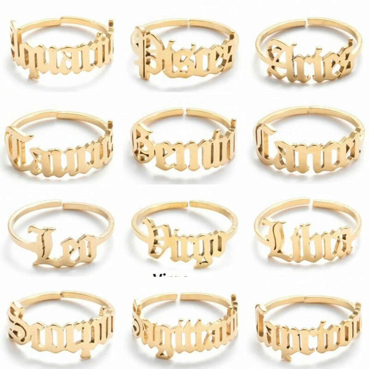 Horoscope adjustable ring