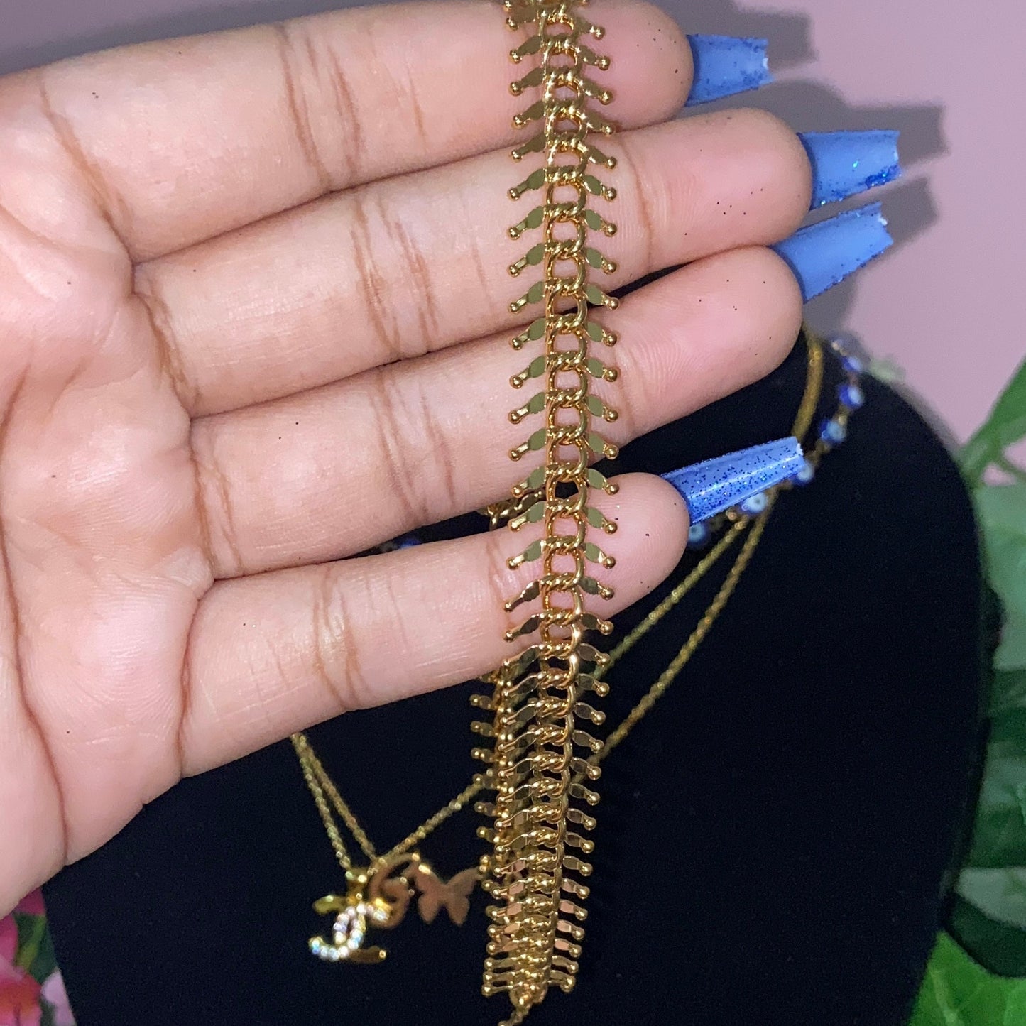 Fish bone anklet