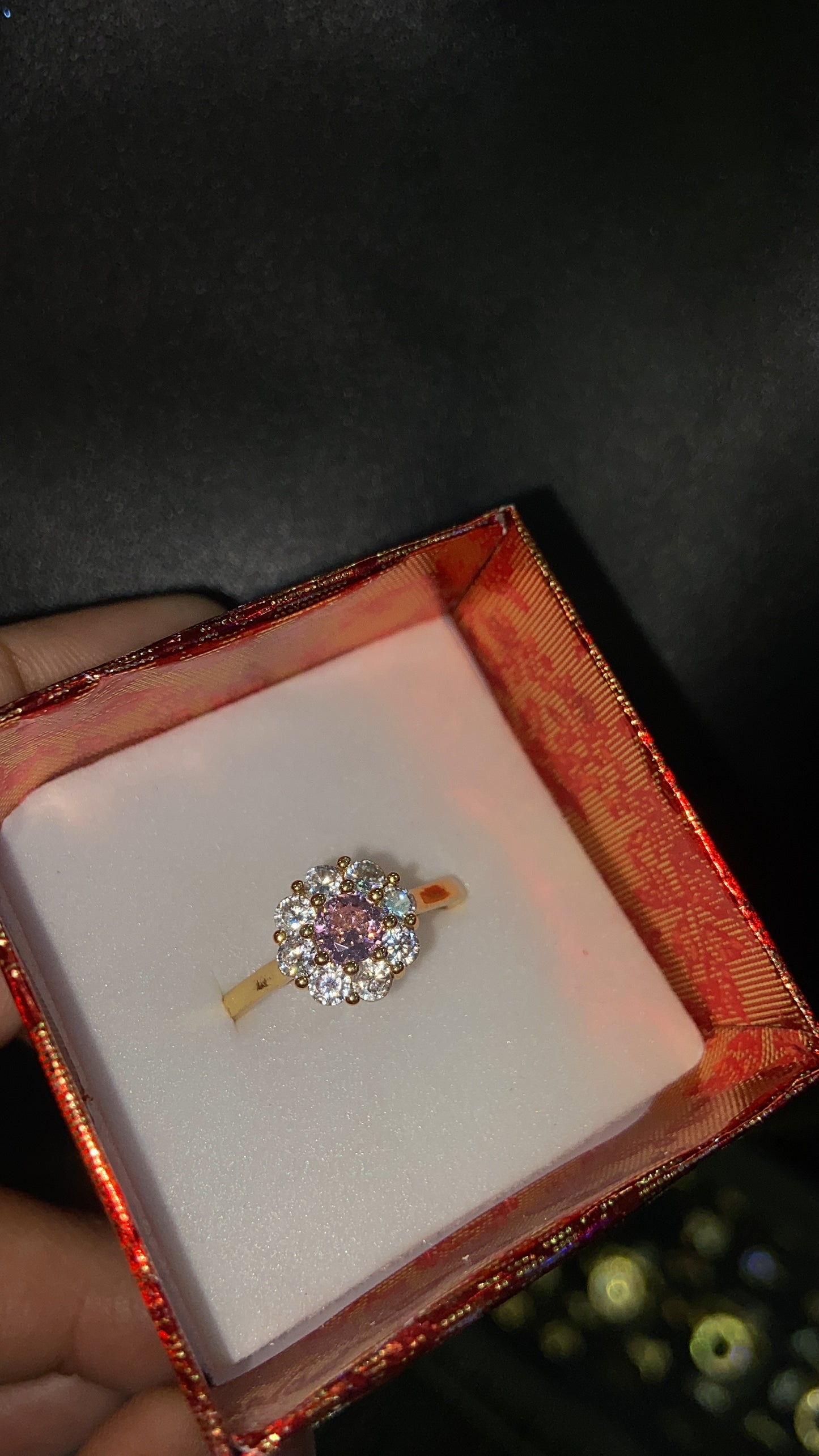 Pink floral ring