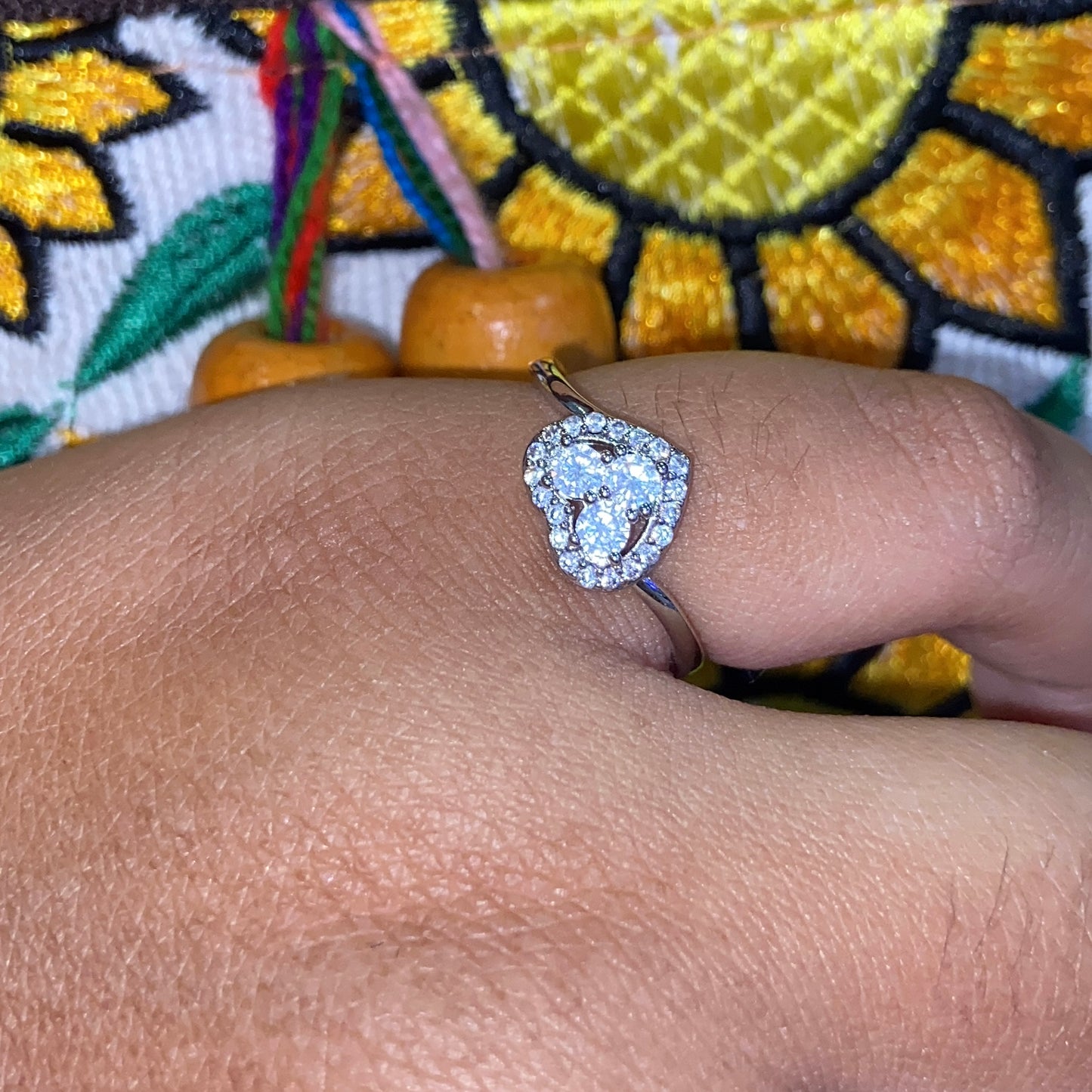 Silver plated heart ring