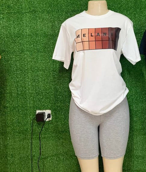 Instock melanin white tee