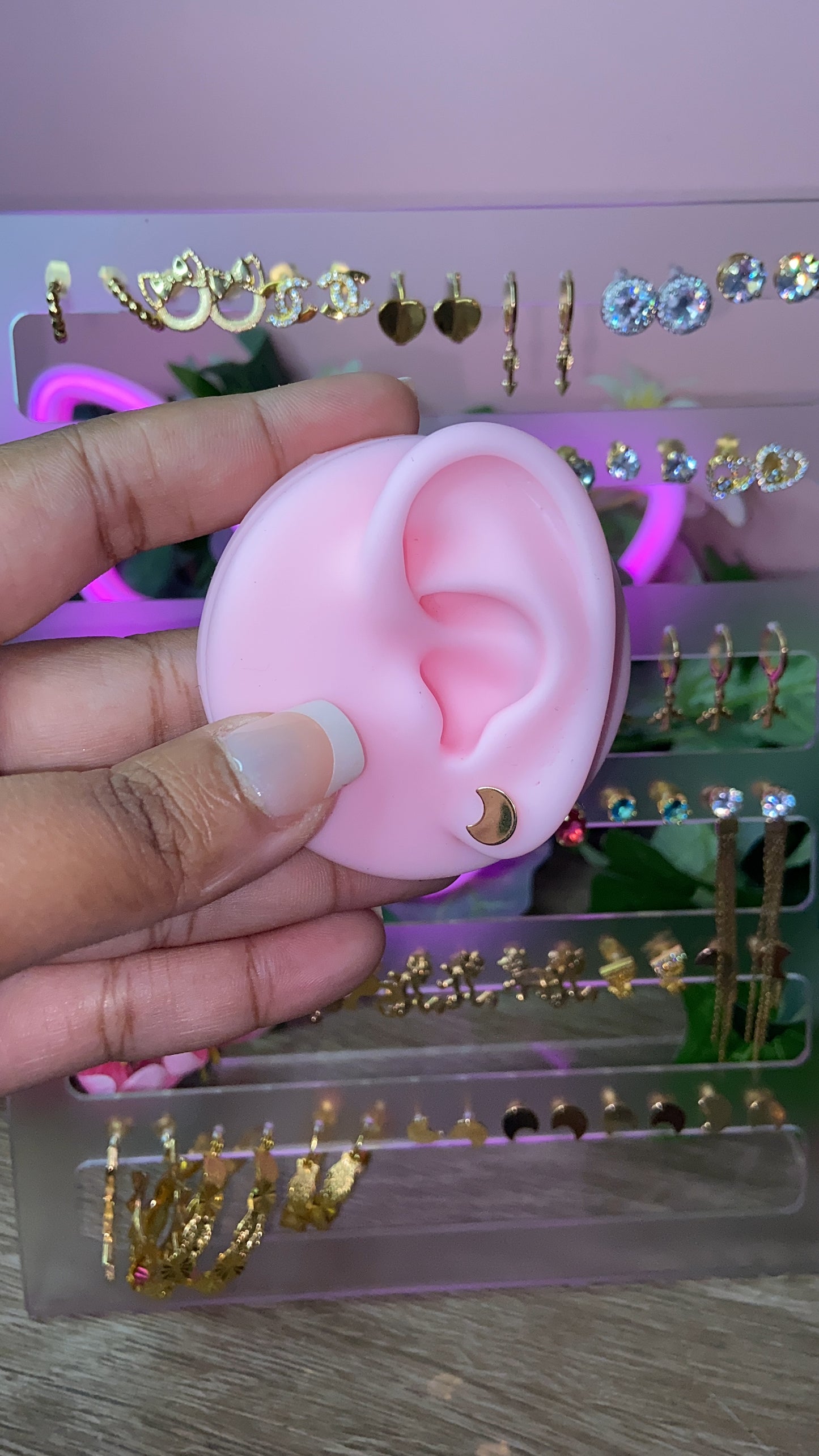 moon stud earrings