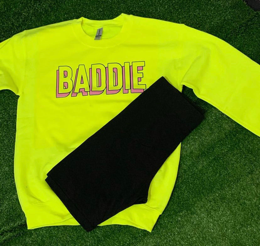 Available fluorescent baddie sweater