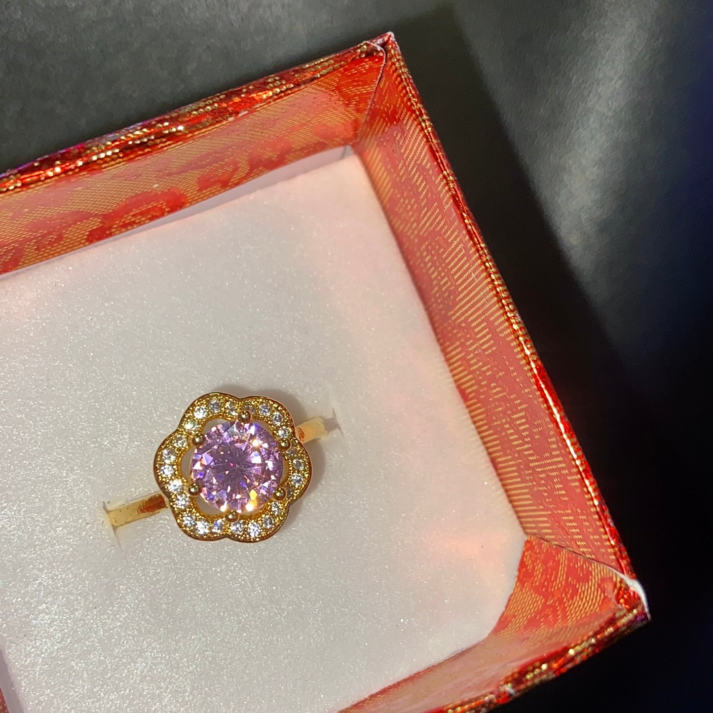 Pink flower ring