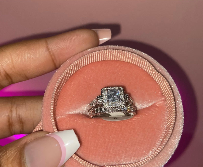 Silver plated 2 pc ring