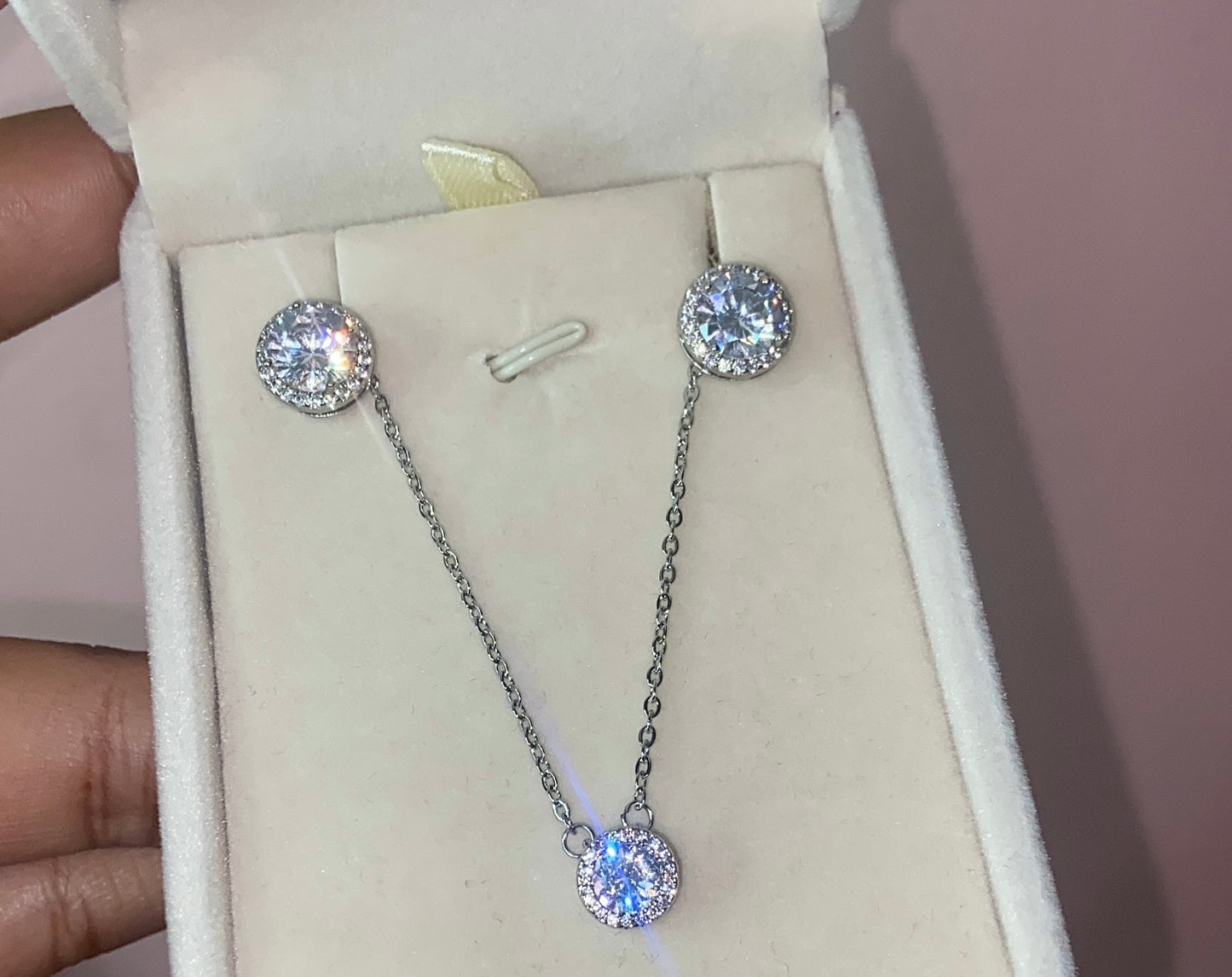 Silver cz princess set