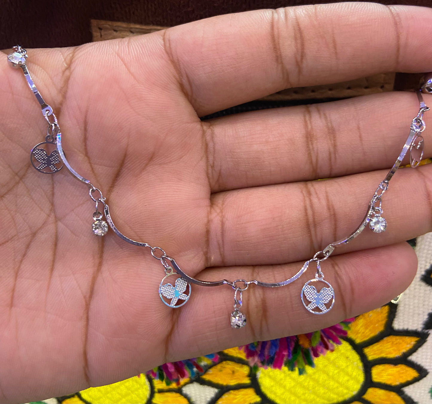 Silver Butterfly anklet