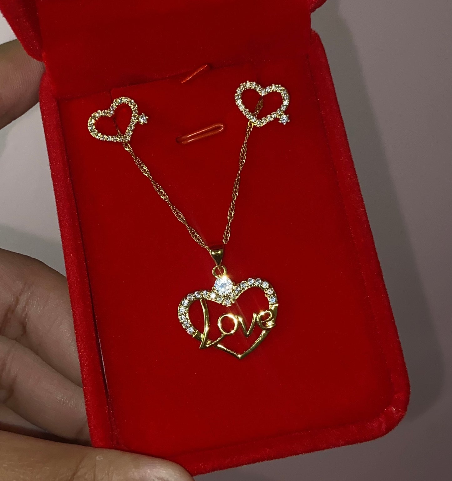 Heart set gold plated