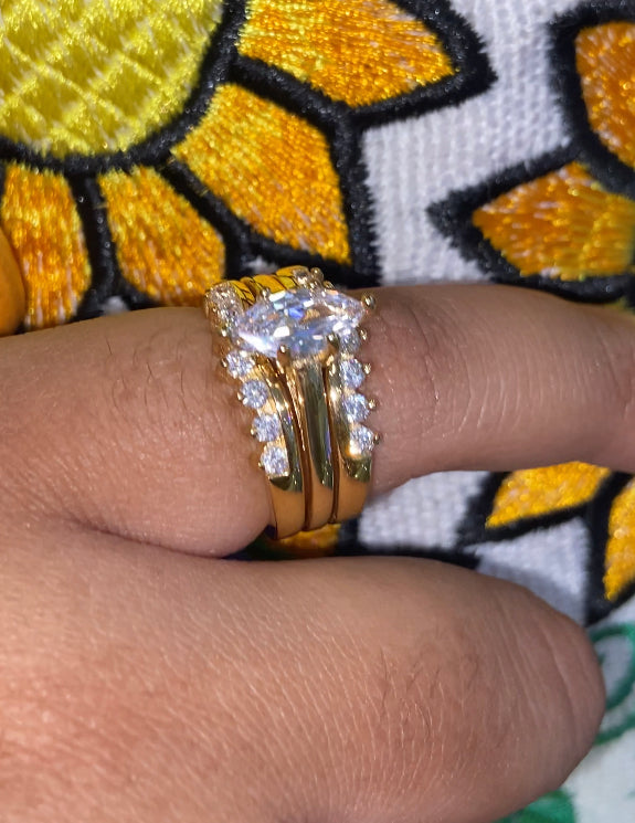 Gold plated 2 pc ring