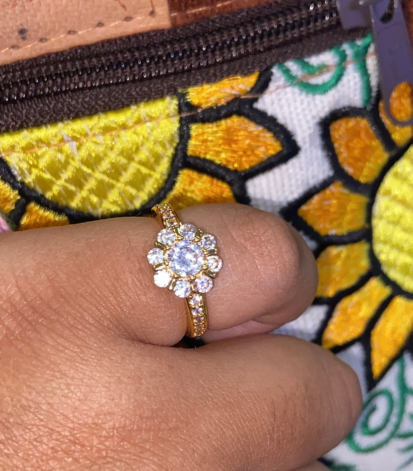 Gold plated flower ring
