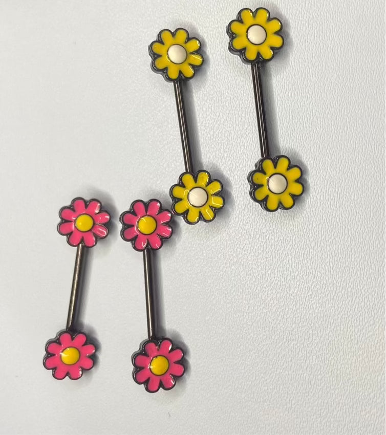 Flower nipple piercing