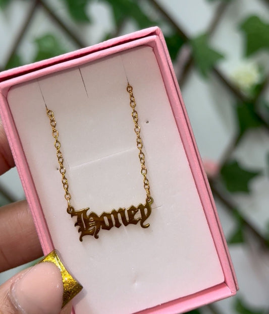 Gold Stainless Steel Honey Necklace