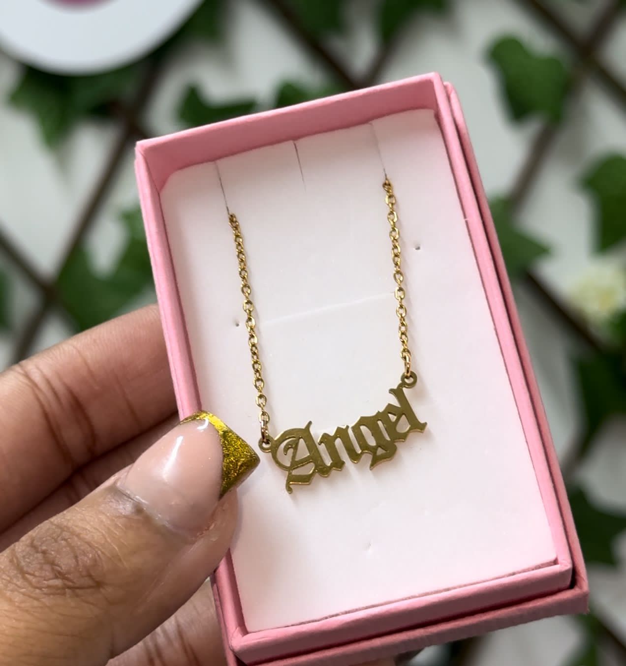 Gold Stainless Steel Angel Necklace