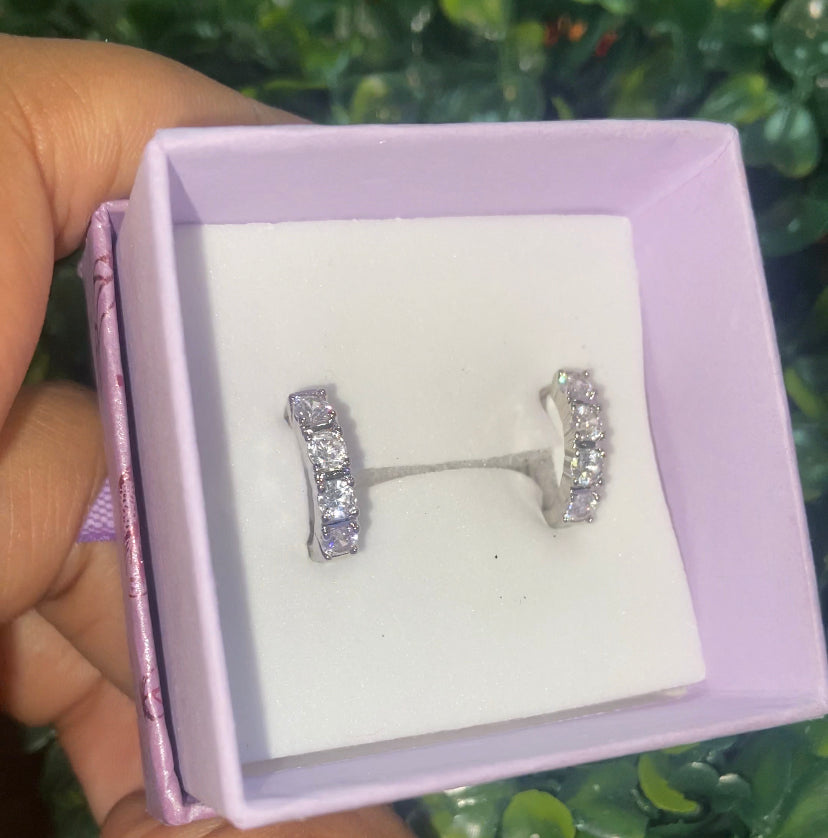 Silver huggie earrings