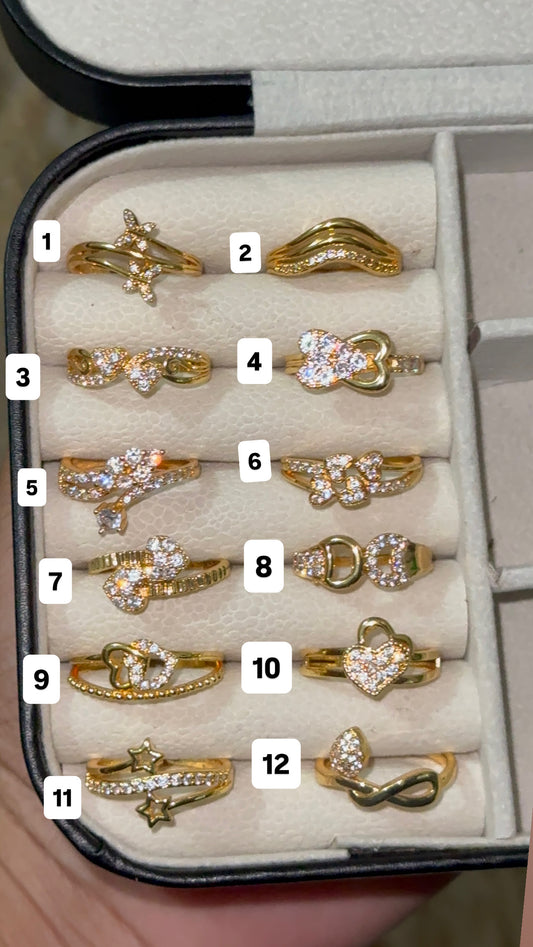 Gold plated adjustable ring