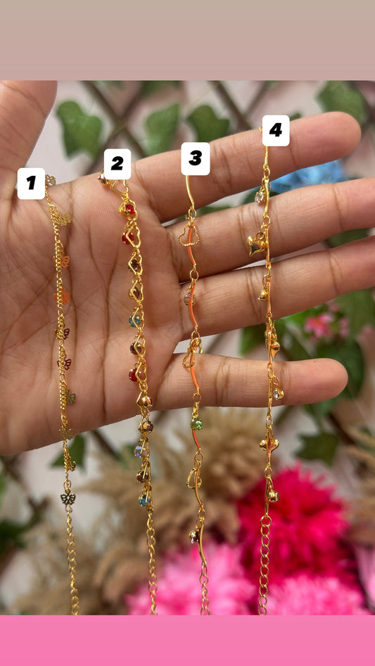 Gold plated anklets