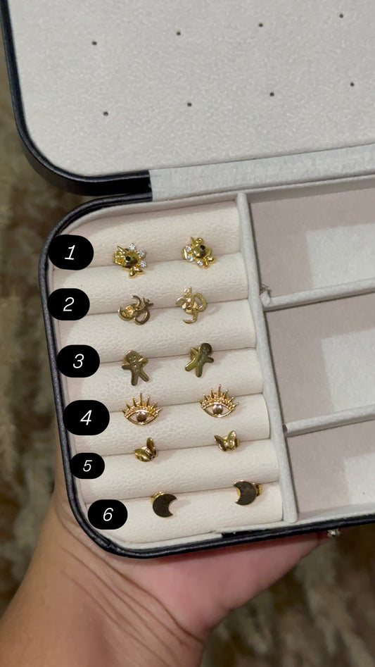 Gold plated / stainless steel earring