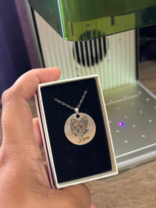 Furry friend custom silver necklace