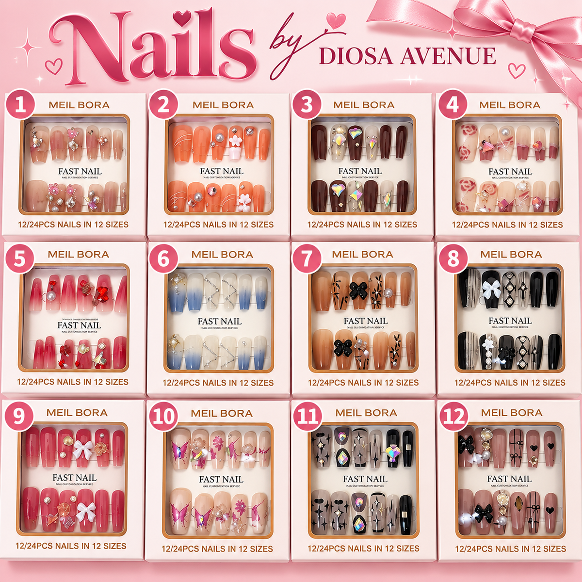 Nails by Diosa Avenue – 10PC Press-On Nail Set