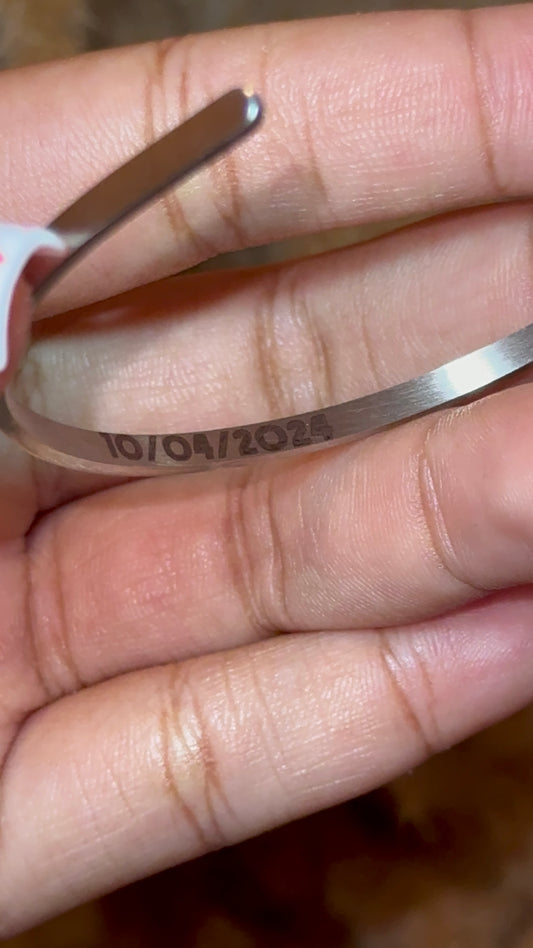 Engrave Custom Cuff Bracelet - Silver (6mm)