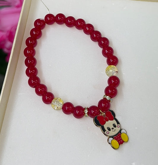 Baby Minnie beaded charm bracelet