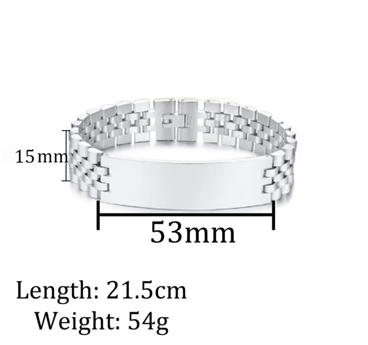 Chunky personalized watch bracelet stainless steel