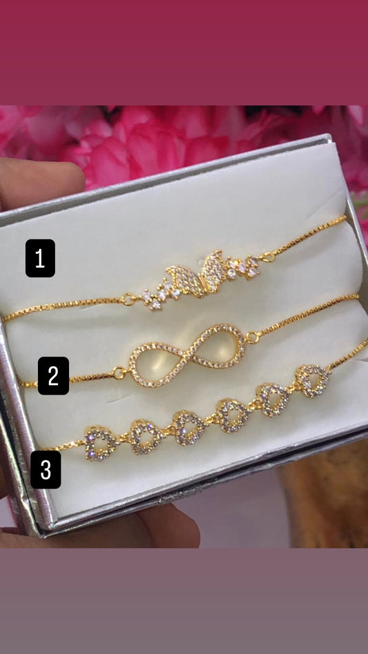 Gold plated adjustable pull string bracelet