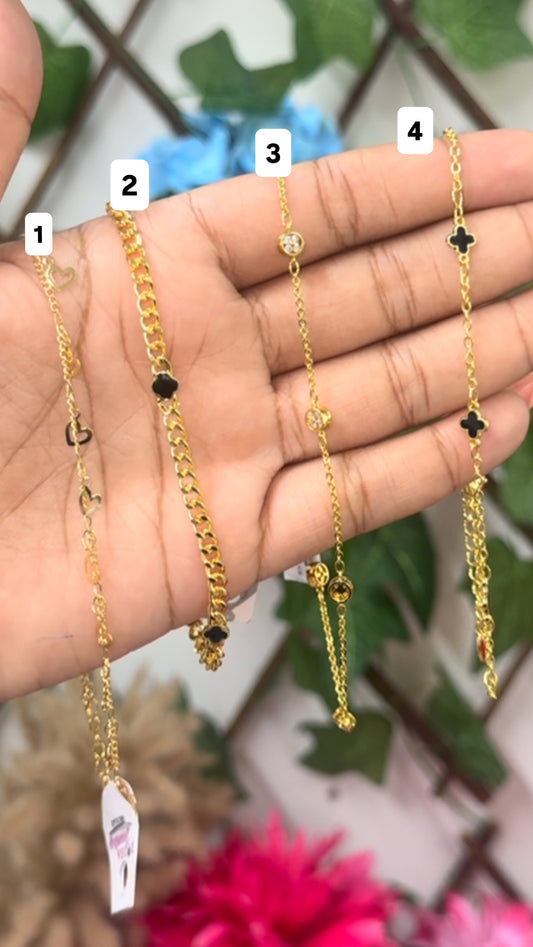 Gold plated anklets