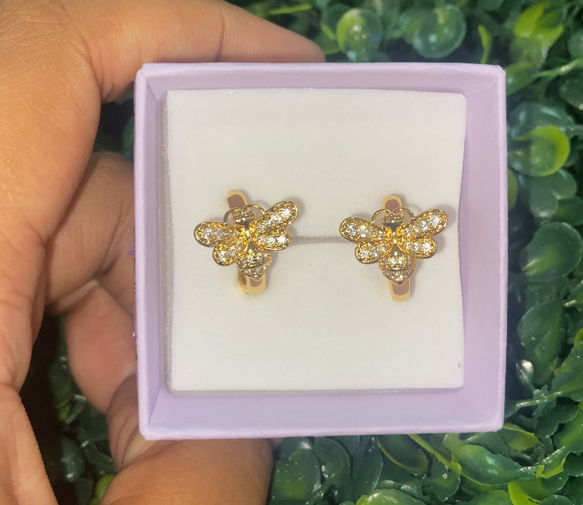 Bee huggie earrings
